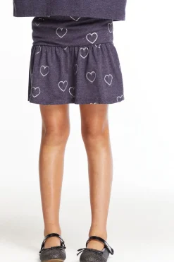 Chaser Brand Glitter Hearts Girls Peplum Skirt Fashion