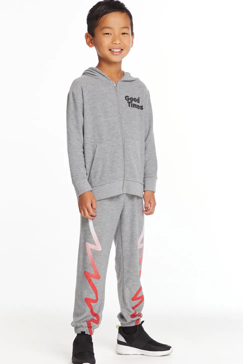 Chaser Brand Good Times Boys Long Sleeve Zip Up Hoodie Fashion