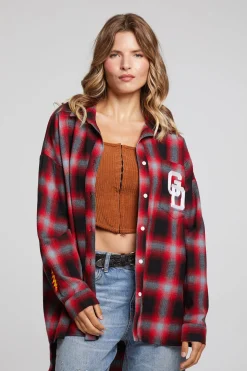 Chaser Brand Grateful Dead Dancing Bear Button Down Flannel New