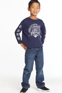 Chaser Brand Grateful Dead Multi Steal Your Face Boys Long Sleeve Crew Neck Tee New
