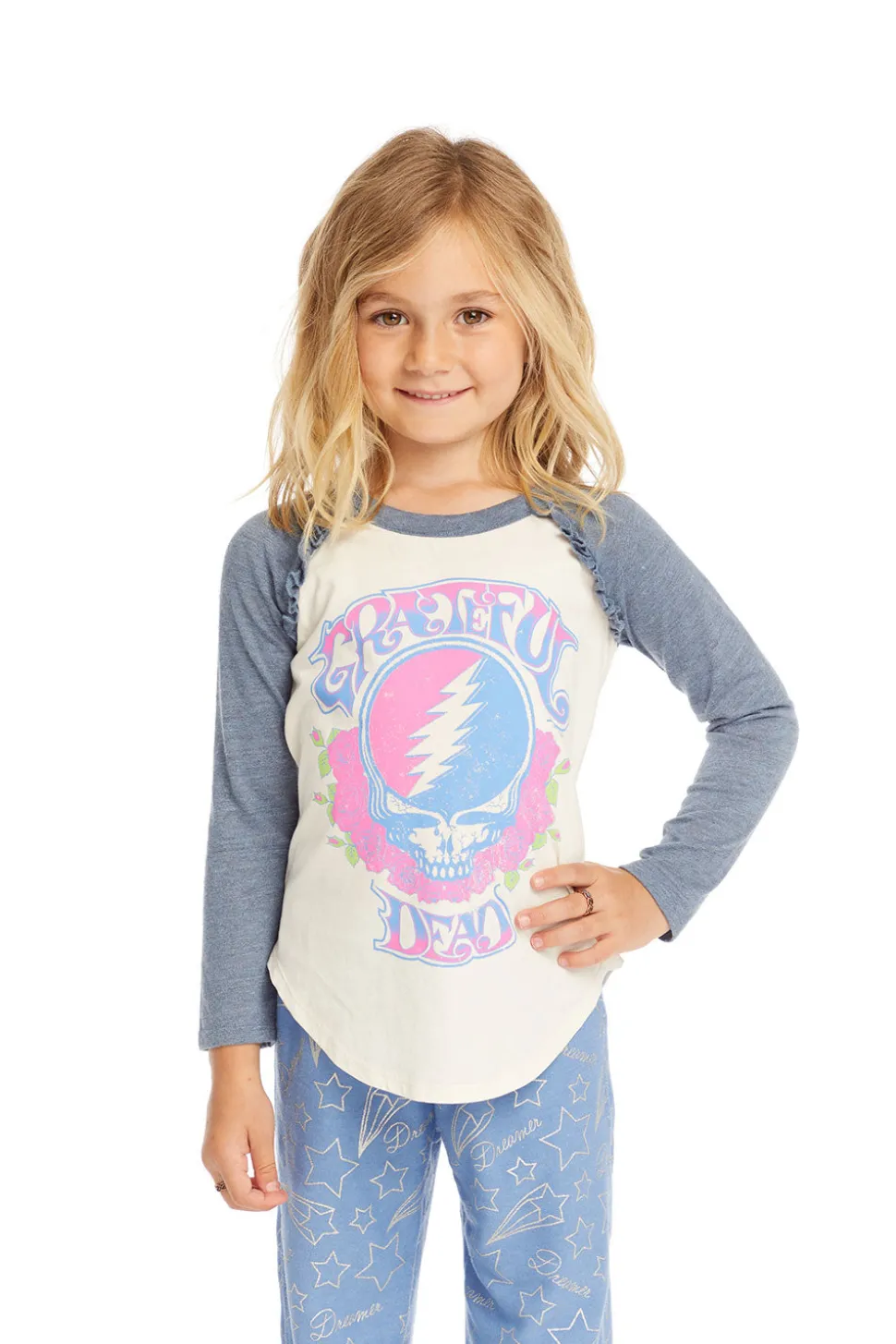Chaser Brand Grateful Dead Skull & Roses Baseball Tee Shop
