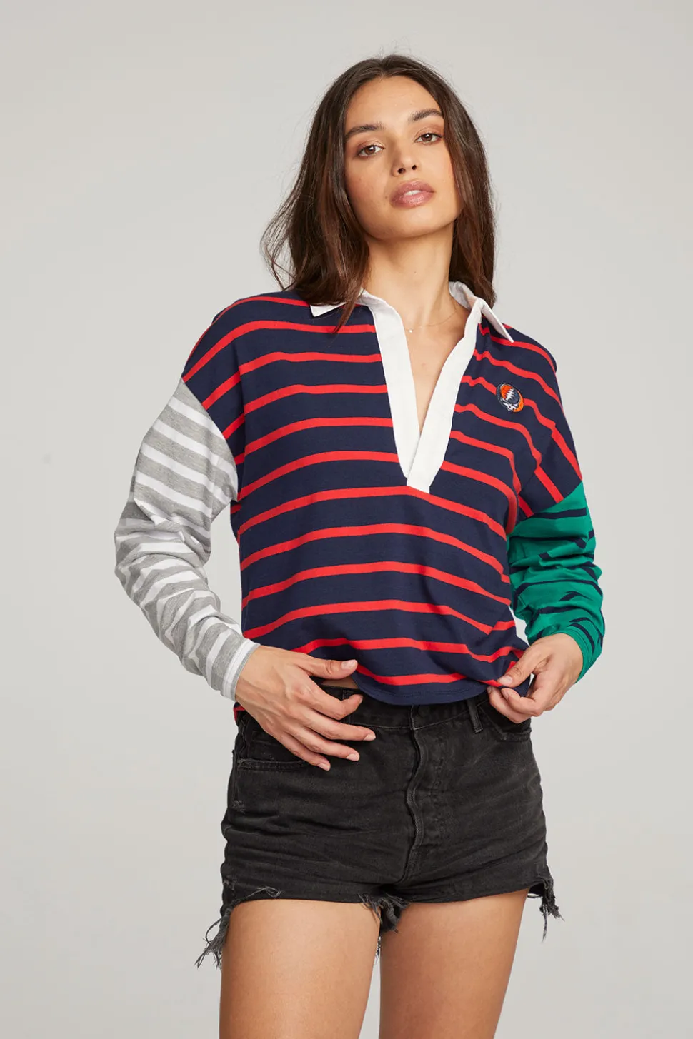 Chaser Brand Grateful Dead Stealie Rugby Shirt Sale