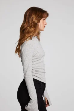Chaser Brand Hailey Heather Grey Long Sleeve Online