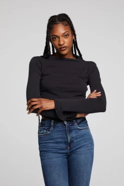 Chaser Brand Hailey Licorice Long Sleeve Cheap