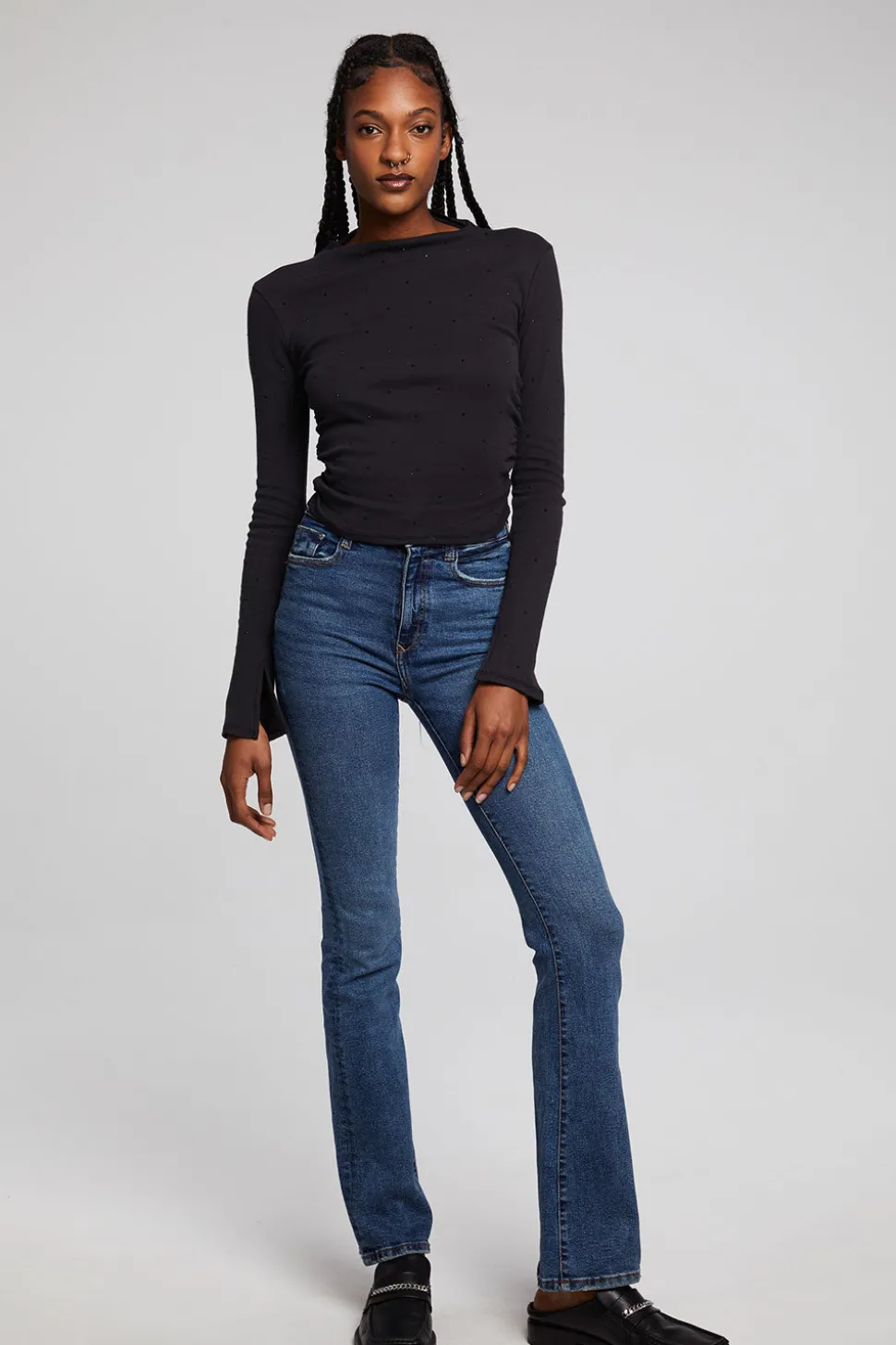 Chaser Brand Hailey Licorice Long Sleeve Cheap