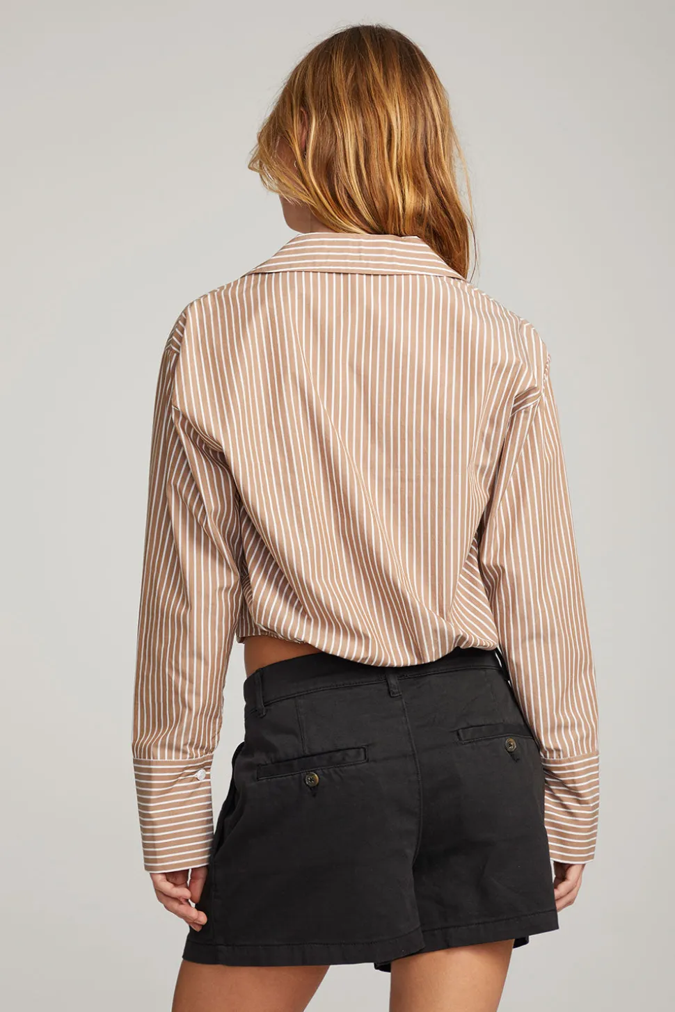 Chaser Brand Haley Whiskey Stripe Blouse Best Sale