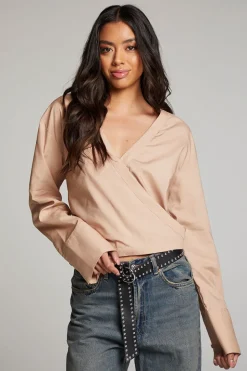 Chaser Brand Haleyy Warm Taupe Blouse Shop