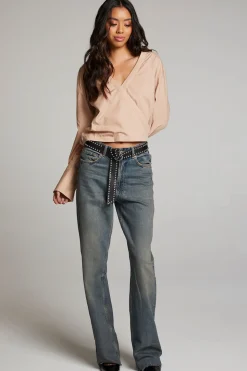 Chaser Brand Haleyy Warm Taupe Blouse Shop