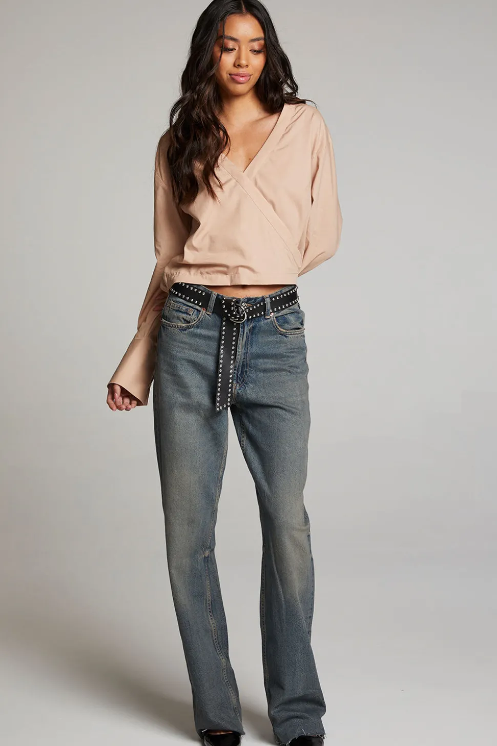 Chaser Brand Haleyy Warm Taupe Blouse Shop