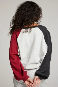 Chaser Brand Hannah Fire Color Block V Neck Pullover Cheap