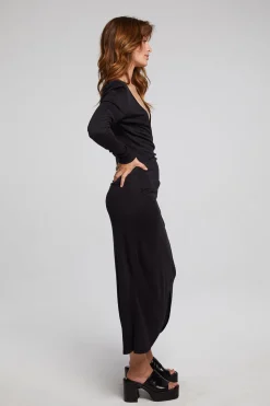 Chaser Brand Harmony Licorice Midi Dress Clearance