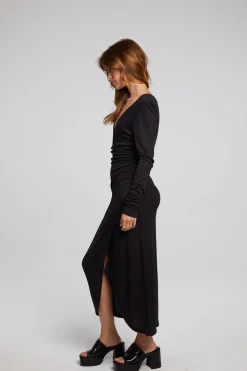 Chaser Brand Harmony Licorice Midi Dress Clearance