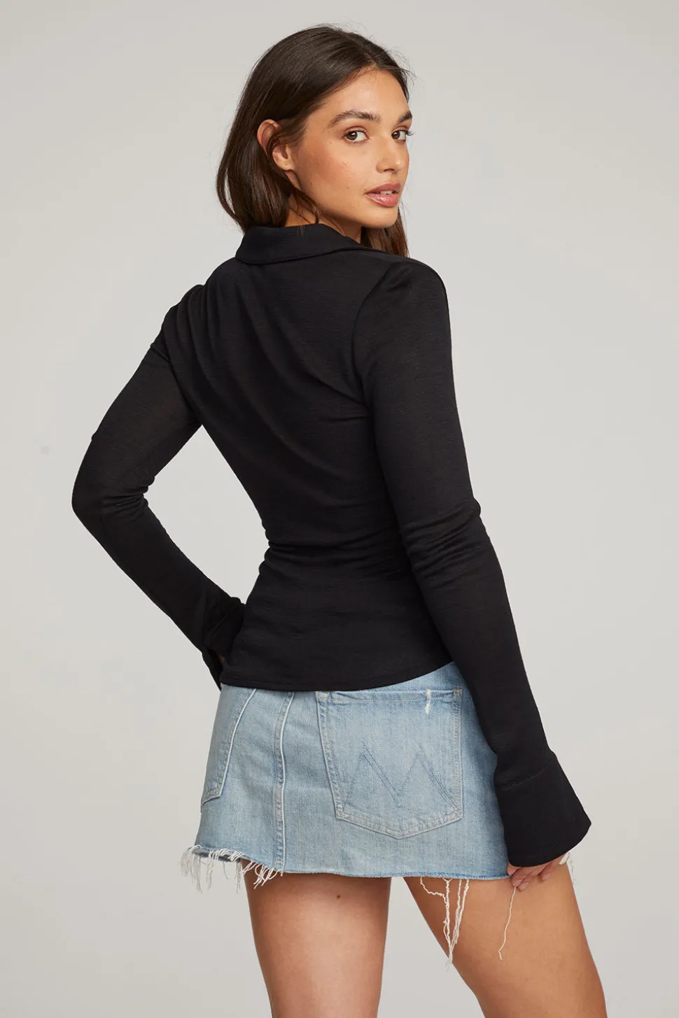 Chaser Brand Harper Licorice Long Sleeve Clearance