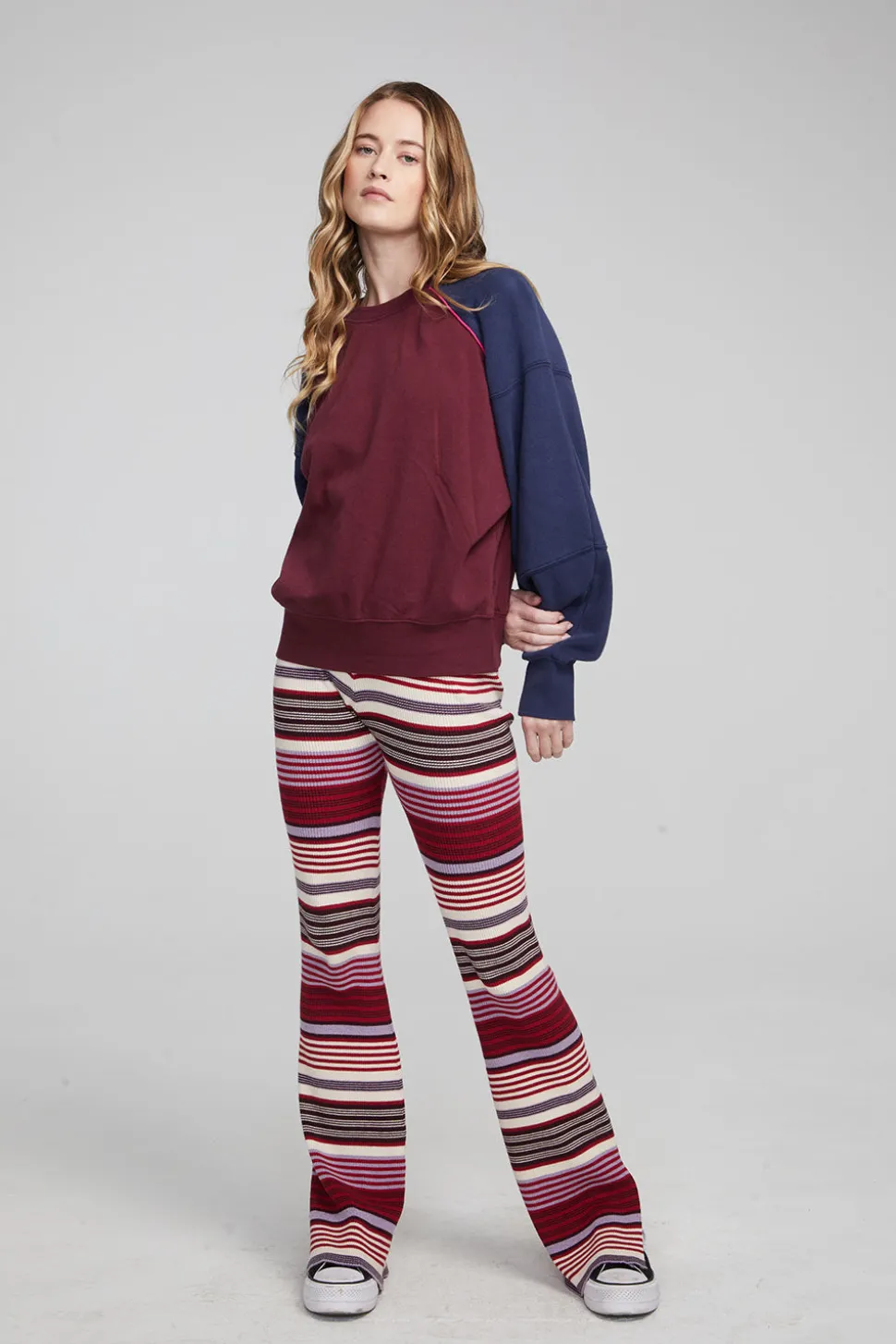 Chaser Brand Harvard Wine Red And Mood Indigo Pullover Outlet