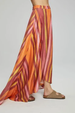 Chaser Brand Hazel Maxi Skirt - Sunset Stripe Outlet
