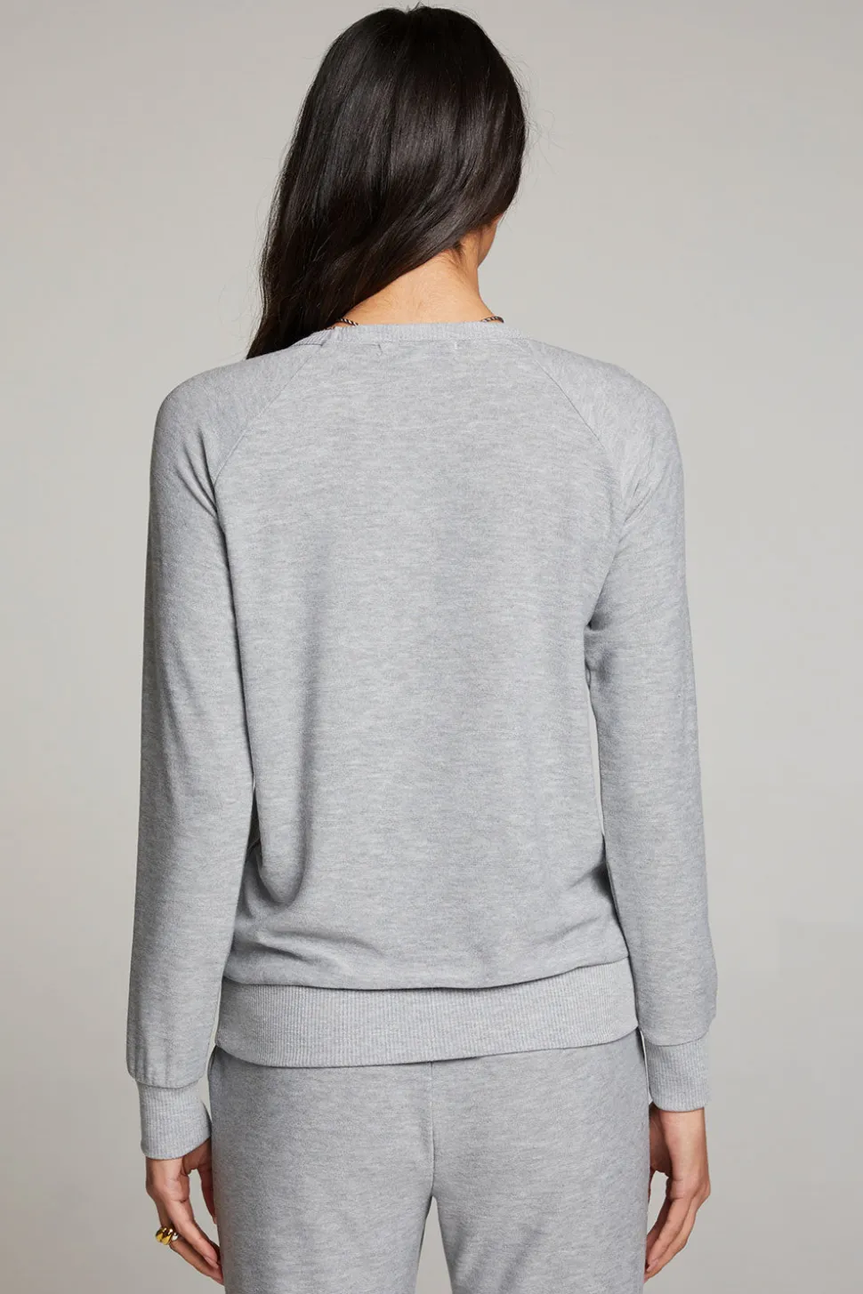 Chaser Brand Heather Grey Long Sleeve Raglan Pullover Best