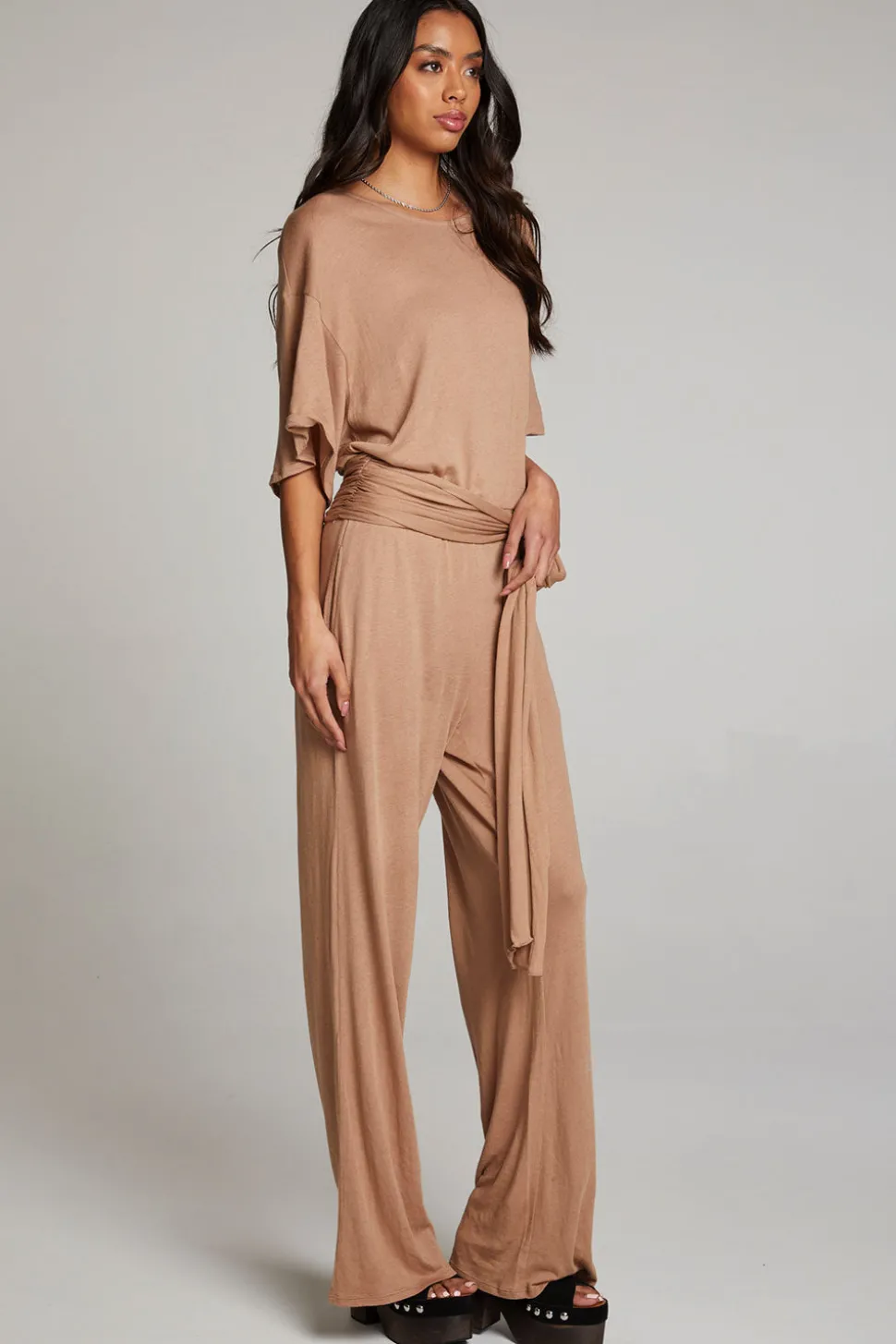 Chaser Brand Heather Warm Taupe Jumpsuit Store