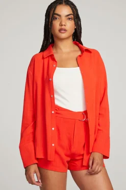 Chaser Brand Helena Flame Button Down Discount