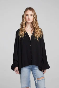 Chaser Brand Idol Shadow Black Blouse Cheap