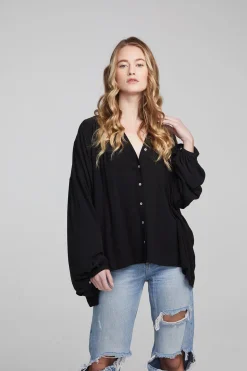 Chaser Brand Idol Shadow Black Blouse Cheap