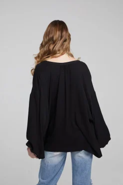 Chaser Brand Idol Shadow Black Blouse Cheap