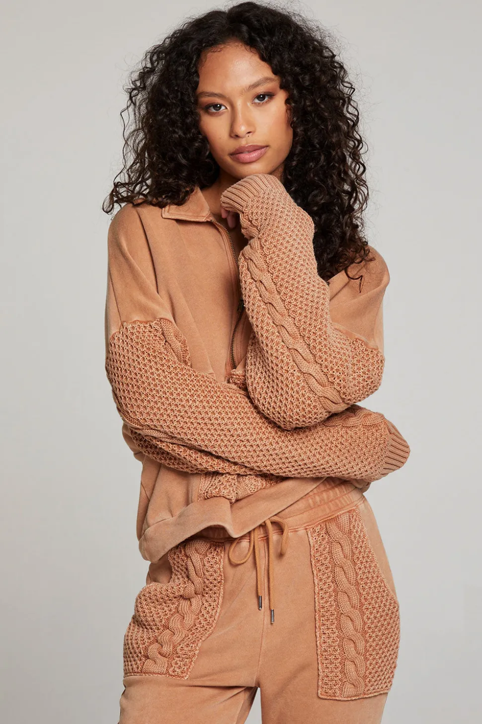 Chaser Brand Joe Toffee Half Zip New