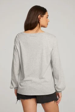 Chaser Brand Kara Heather Grey Long Sleeve Outlet