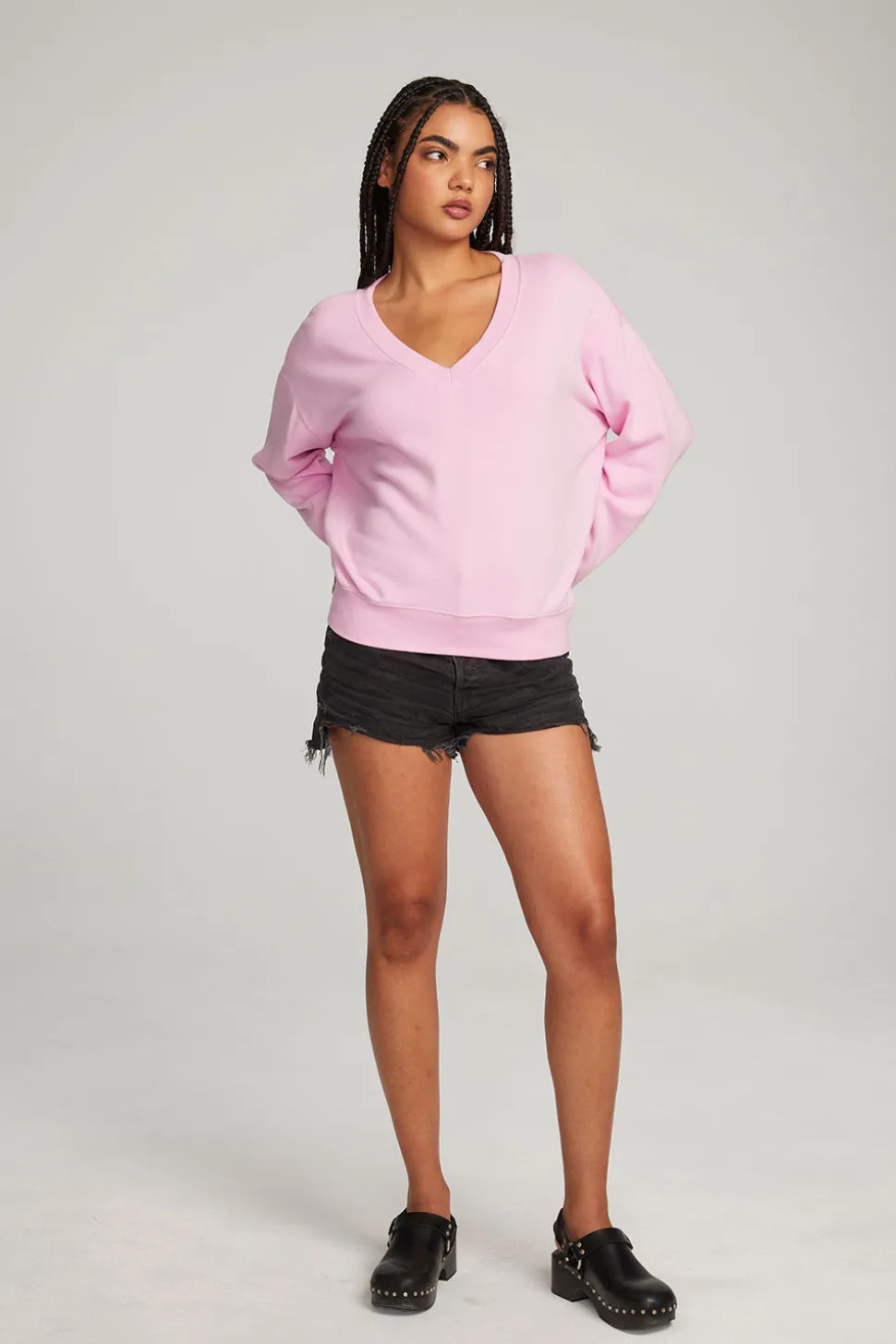 Chaser Brand Kara Pastel Lavender Long Sleeve Best Sale