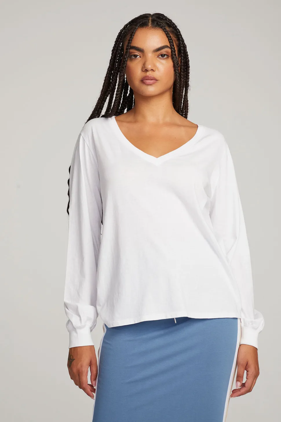 Chaser Brand Kara White Long Sleeve Flash Sale