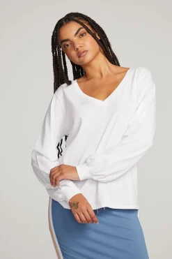 Chaser Brand Kara White Long Sleeve Flash Sale