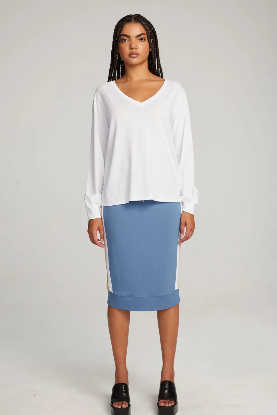 Chaser Brand Kara White Long Sleeve Flash Sale