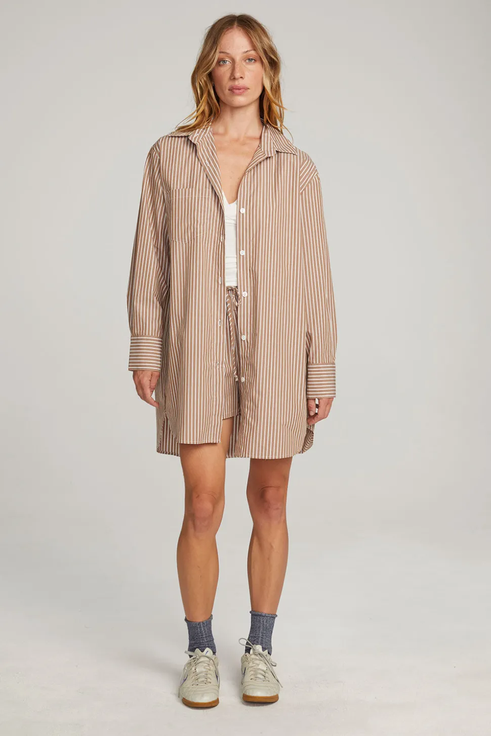 Chaser Brand Kerstin Whiskey Stripe Button Down New