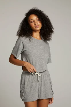 Chaser Brand Kylie Streaky Grey Tee Cheap