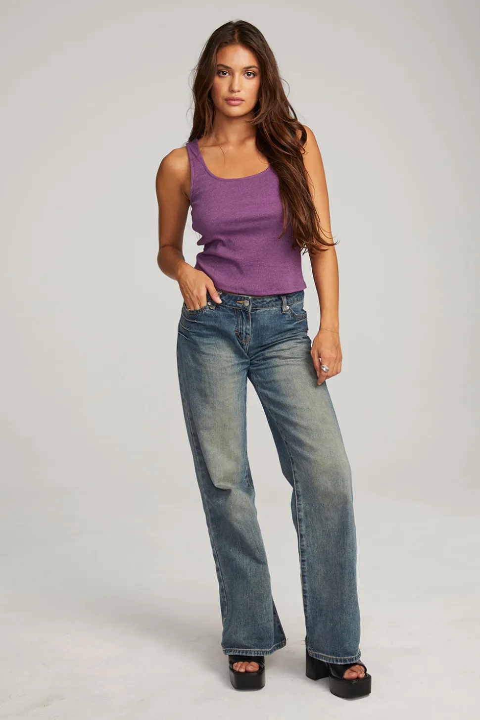 Chaser Brand Lander Eggplant Tank Sale