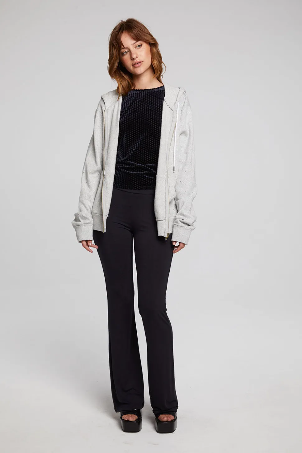 Chaser Brand Lex Heather Grey Zip Up Hoodie Shop