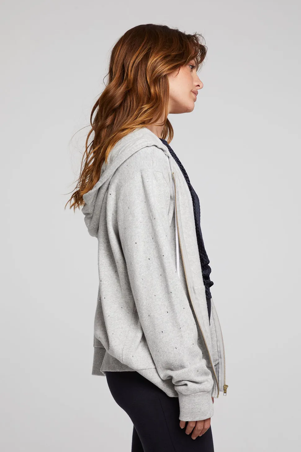Chaser Brand Lex Heather Grey Zip Up Hoodie Shop