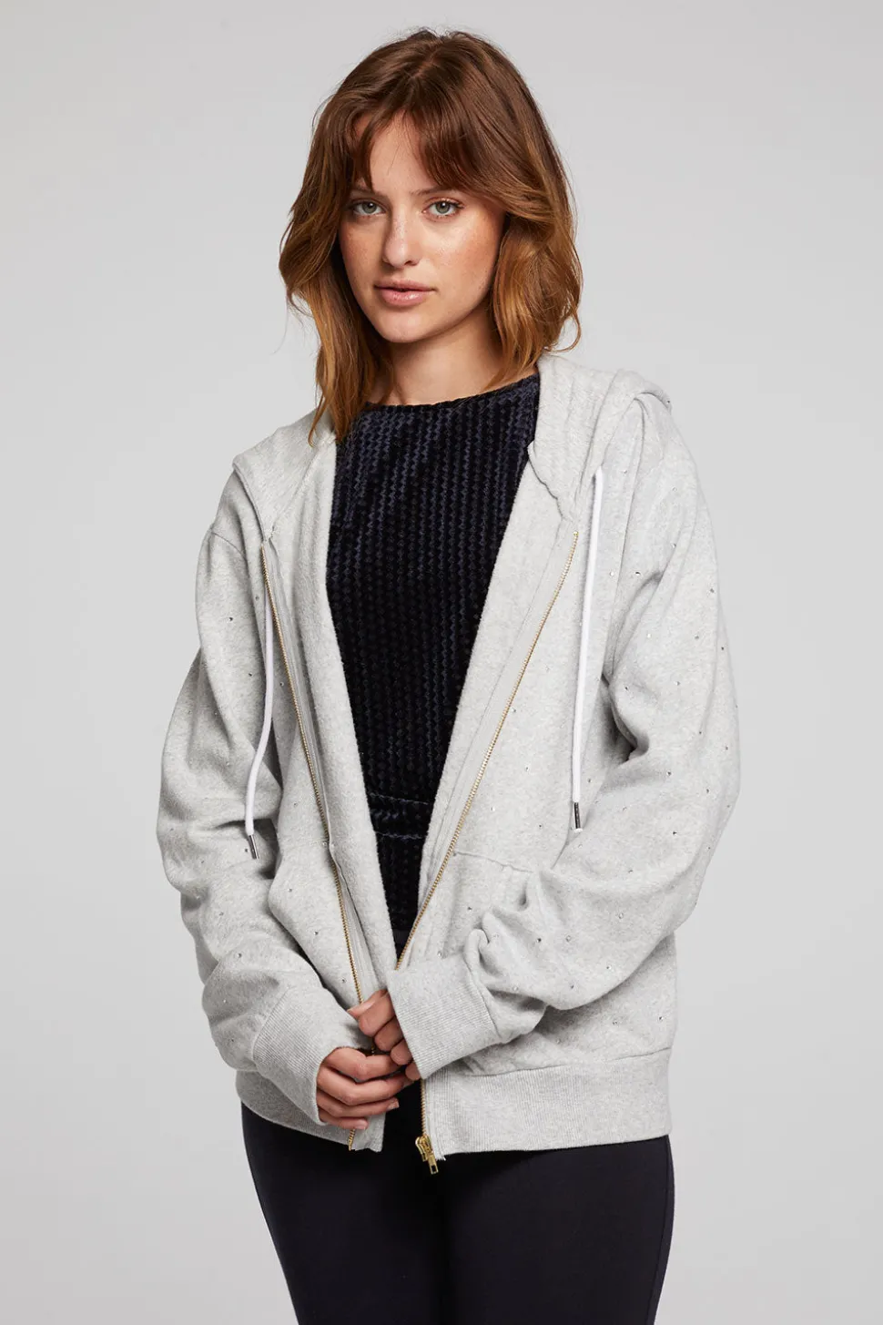 Chaser Brand Lex Heather Grey Zip Up Hoodie Shop
