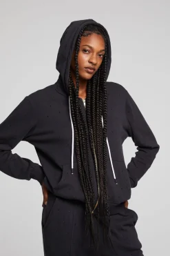Chaser Brand Lex Licorice Zip Up Hoodie New