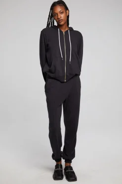 Chaser Brand Lex Licorice Zip Up Hoodie New