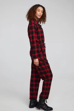 Chaser Brand Lexi Sunset Plaid Jumpsuit Store
