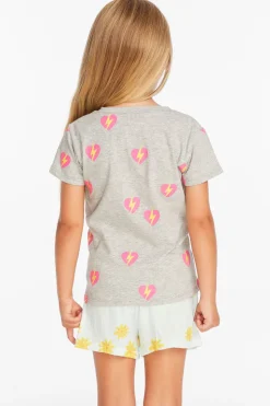Chaser Brand Lightning Heart Girls Tee Shop