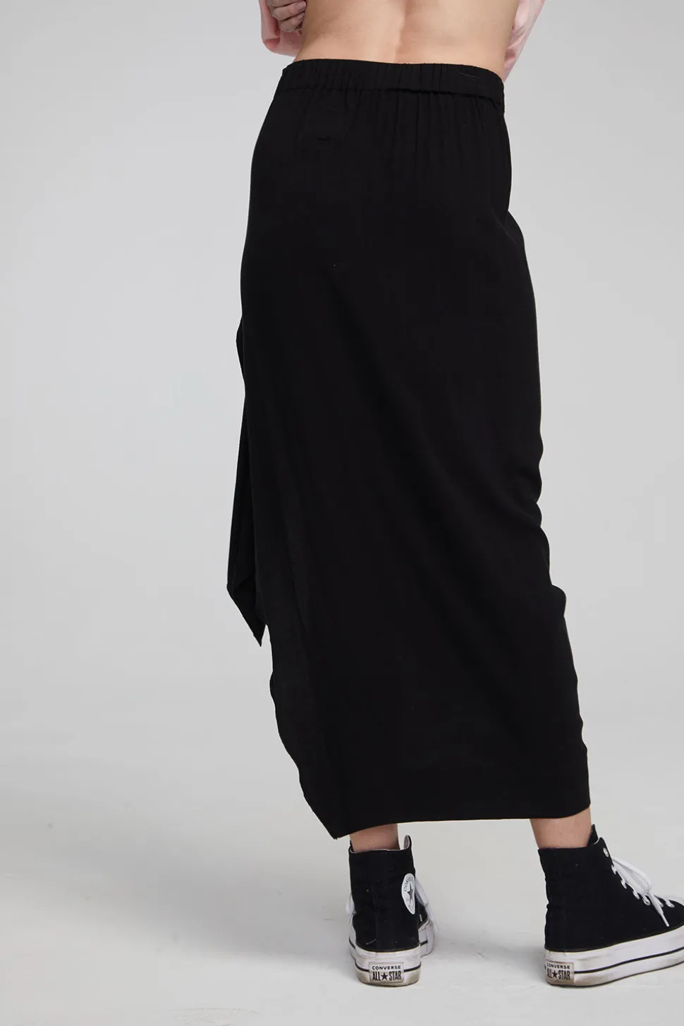 Chaser Brand Lindsay Shadow Black Midi Skirt Hot