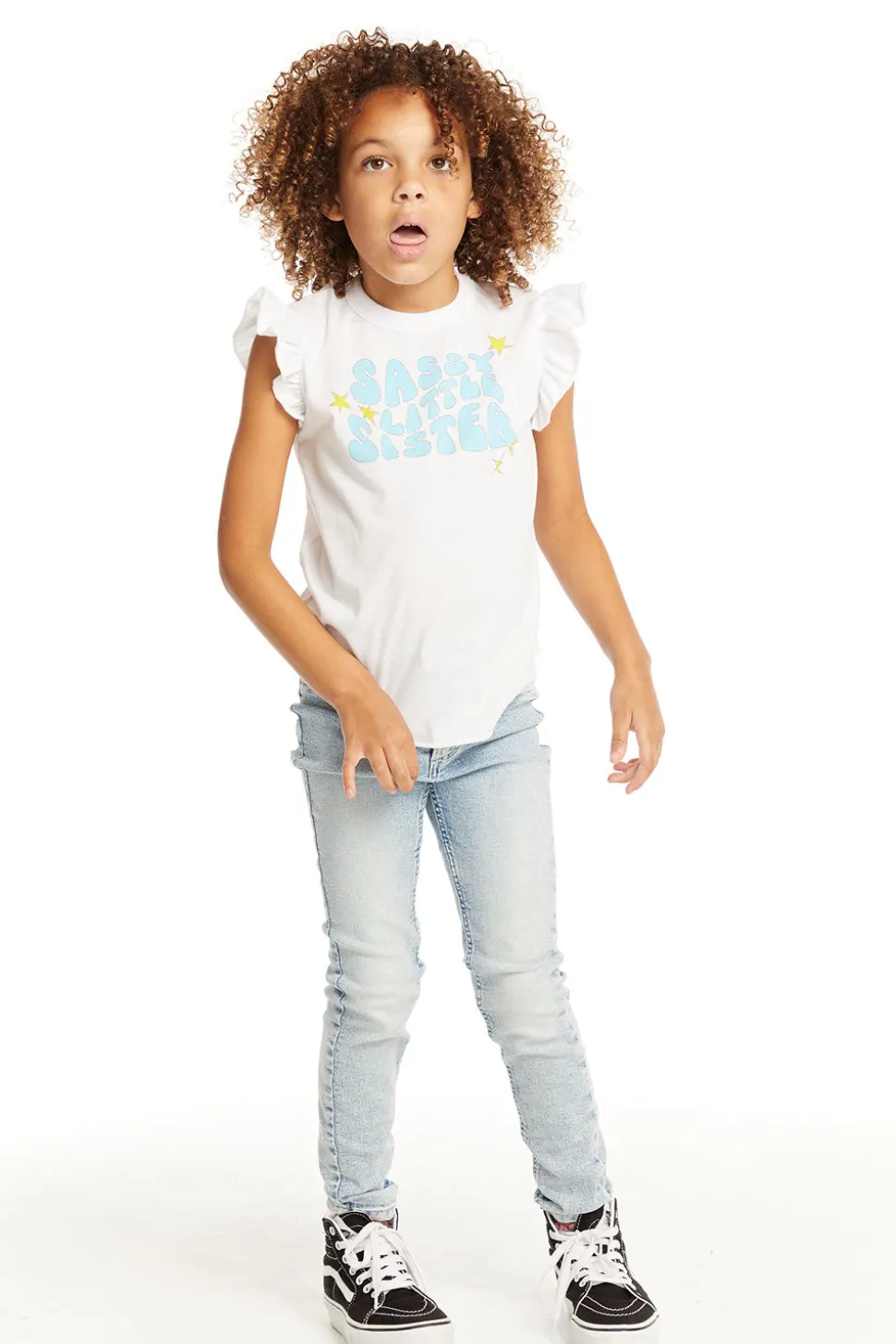 Chaser Brand Little Sister Flutter Sleeve Tee Outlet