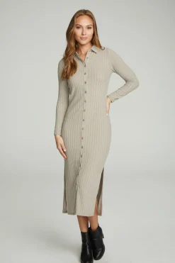 Chaser Brand Long Sleeve Button Down Collar Dress Store