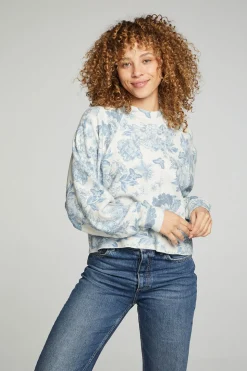 Chaser Brand Long Sleeve Cropped Mock Neck Raglan Tee Cheap