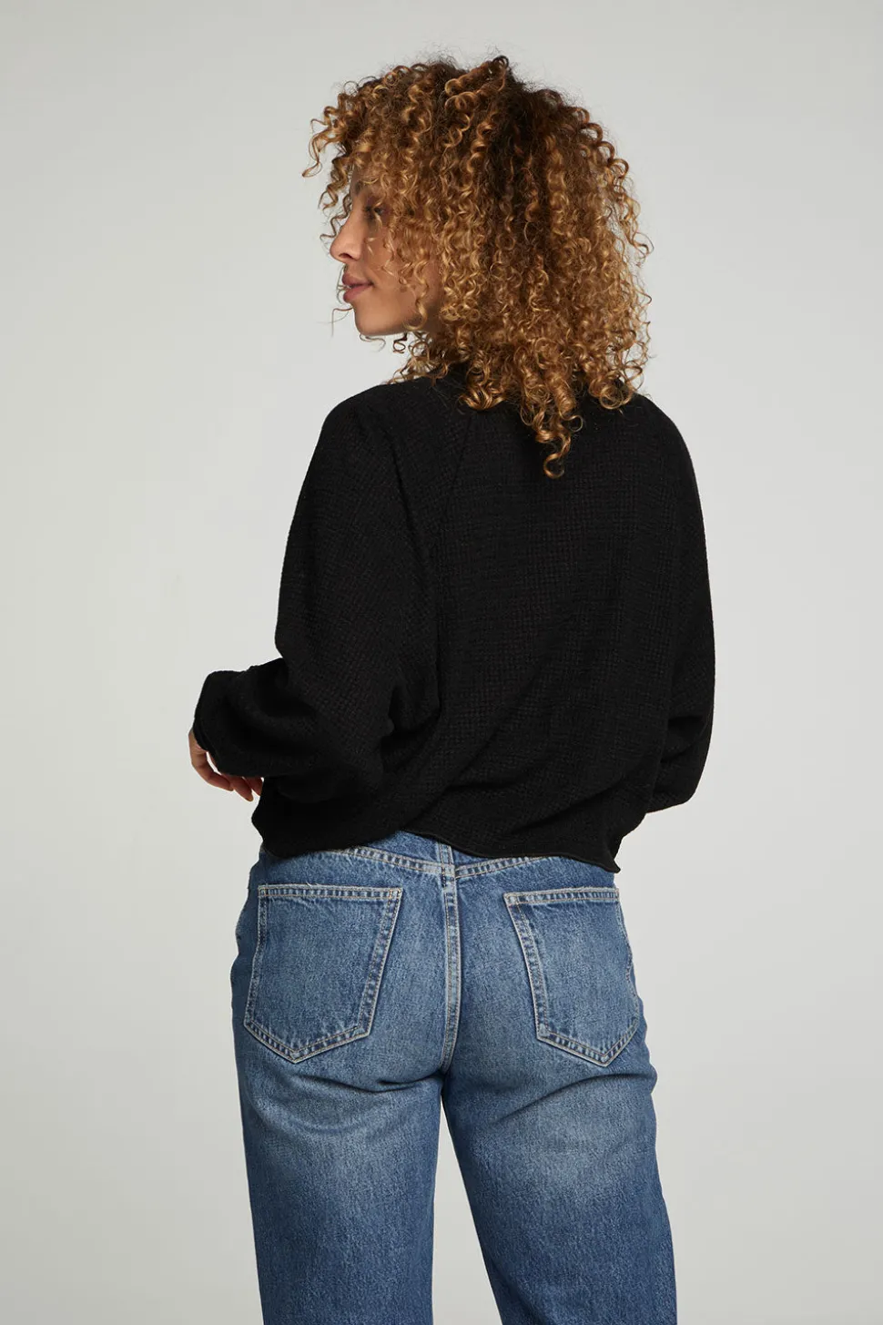 Chaser Brand Long Sleeve Cropped Mock Neck Raglan Tee Outlet