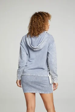 Chaser Brand Long Sleeve Hoodie With Lace Up Sides Discount