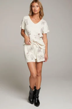 Chaser Brand Love Rock Embroidery Shorts Shop