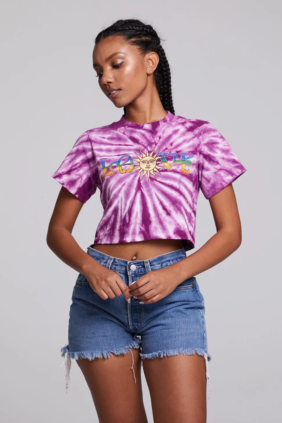 Chaser Brand Love Sun Crop Crew Neck Tee Best Sale