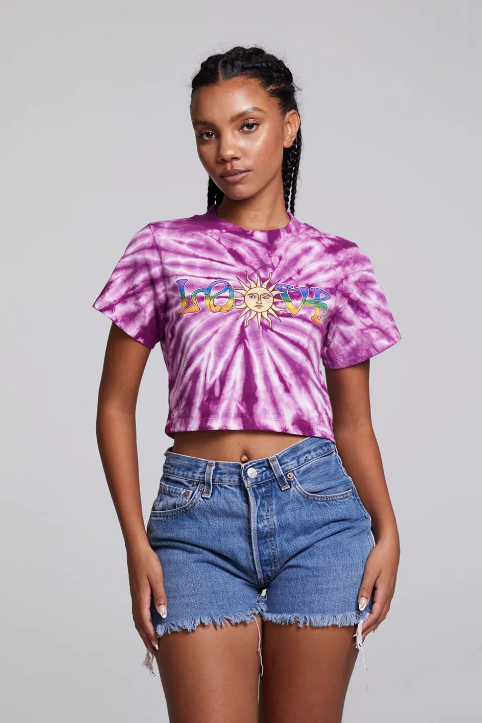 Chaser Brand Love Sun Crop Crew Neck Tee Best Sale